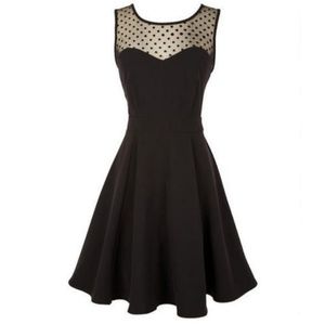 Illusion neckline skater dress